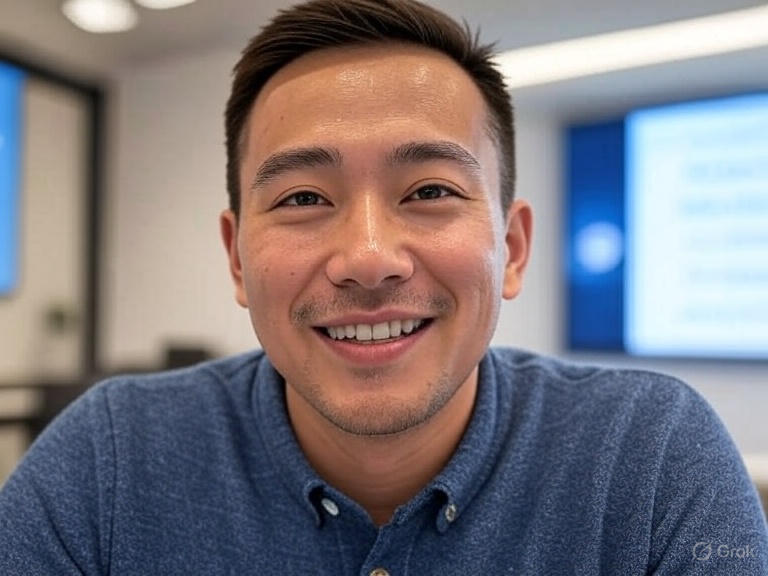 Marketer reviewing AI-powered SEO dashboards on a laptop